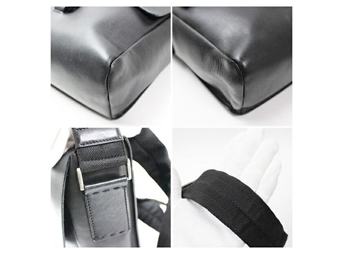 Borsa a tracolla in pelle scamosciata Prada Nero - vista 6