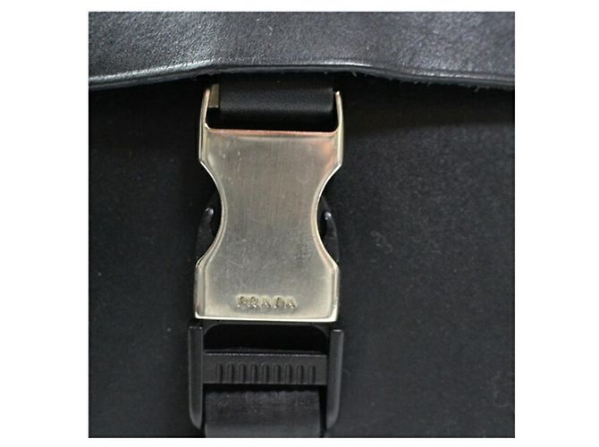 Borsa a tracolla in pelle scamosciata Prada Nero - vista 8