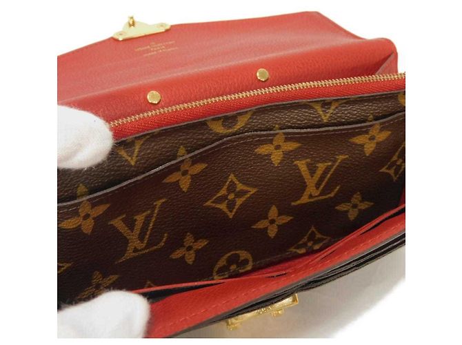 Cartera Pallas Long de Louis Vuitton Castaño Roja Fucsia - vista 12