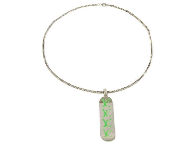 Colar de esmalte verde Louis Vuitton Prata - vista 2