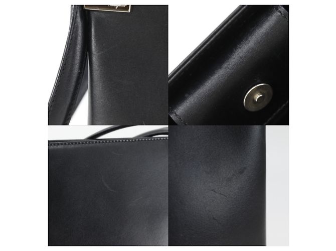 Borsa Tote Gancini Salvatore Ferragamo EF-21 9641 Nero - vista 12