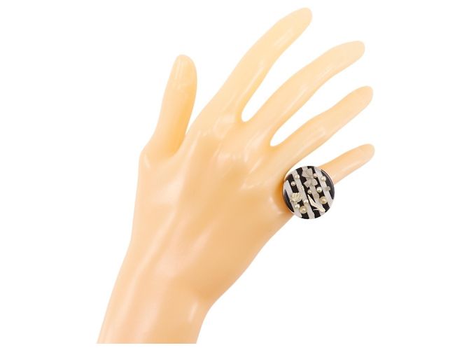 Anello Bordo CHANEL Nero Bianco - vista 2