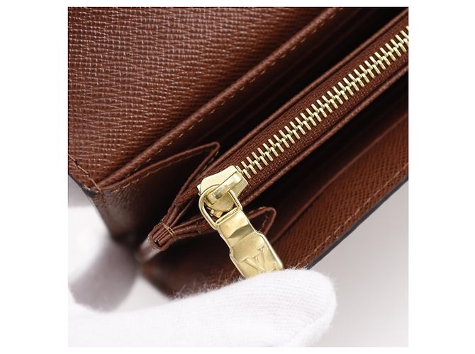 Portefeuille Sarah Long de Louis Vuitton Marron Monogramme - vue 9