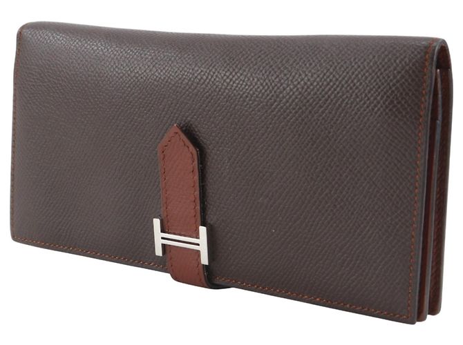 Hermès Cartera Larga Soufflé Bearn Hermes Castaño Multicolor - vista 2