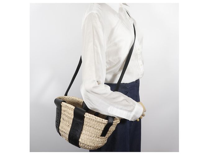Borsa a mano in vimini Chloé Sense Small Beige - vista 14