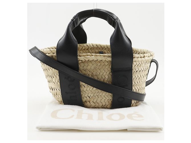 Borsa a mano in vimini Chloé Sense Small Beige - vista 15