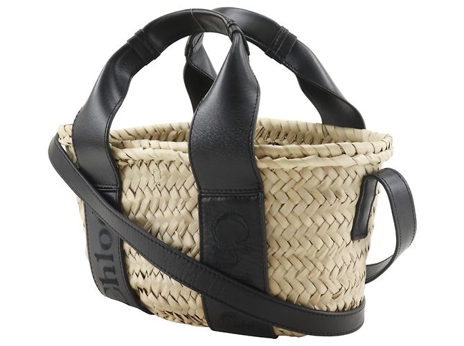 Borsa a mano in vimini Chloé Sense Small Beige - vista 2