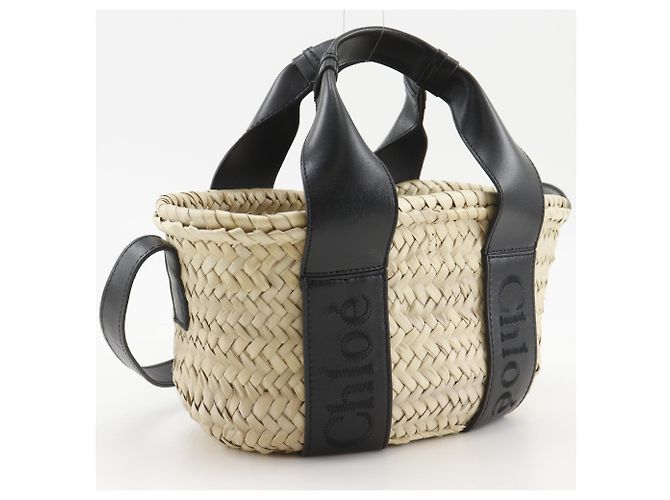 Borsa a mano in vimini Chloé Sense Small Beige - vista 3