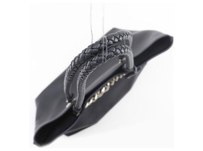 Borsa Tote in Pelle Nera Miu Miu con Catena Nero - vista 5