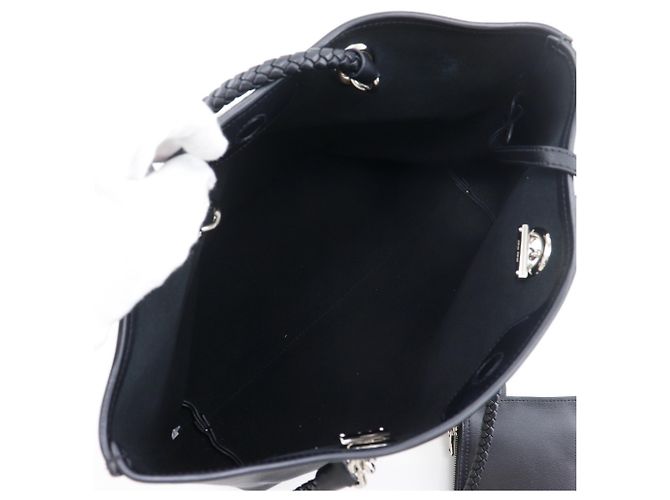 Borsa Tote in Pelle Nera Miu Miu con Catena Nero - vista 6