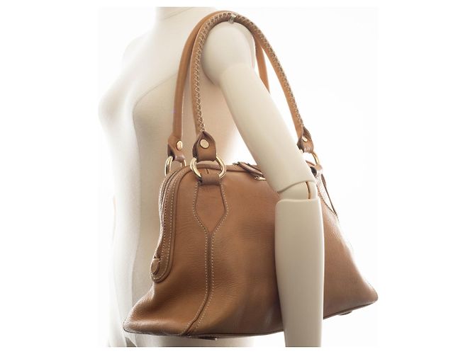 Céline Borsa a spalla in pelle beige Celine - vista 11