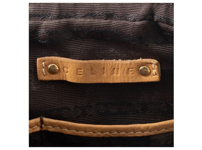 Céline Borsa a spalla in pelle beige Celine - vista 12