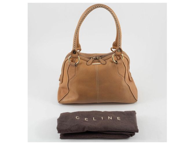 Céline Borsa a spalla in pelle beige Celine - vista 16