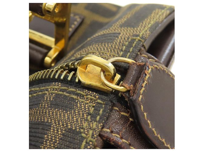 Fendi Mini Boston Handtasche mit Zucca-Muster Braun - Ansicht 13