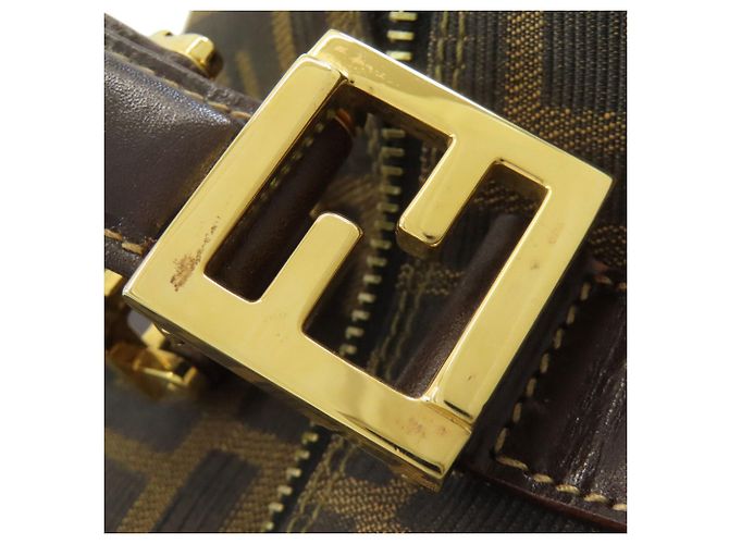 Fendi Mini Boston Handtasche mit Zucca-Muster Braun - Ansicht 15