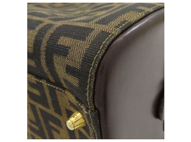 Fendi Mini Boston Handtasche mit Zucca-Muster Braun - Ansicht 18
