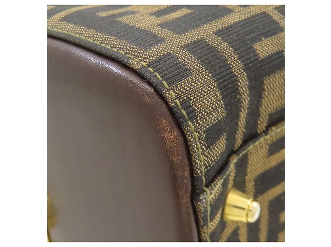 Fendi Mini Boston Handtasche mit Zucca-Muster Braun - Ansicht 19