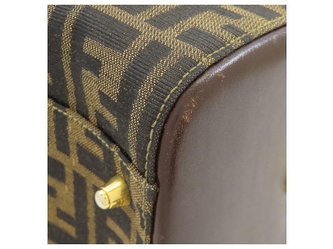 Fendi Mini Boston Handtasche mit Zucca-Muster Braun - Ansicht 20