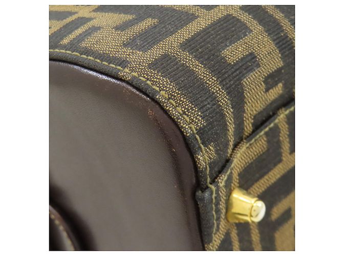 Fendi Mini Boston Handtasche mit Zucca-Muster Braun - Ansicht 21