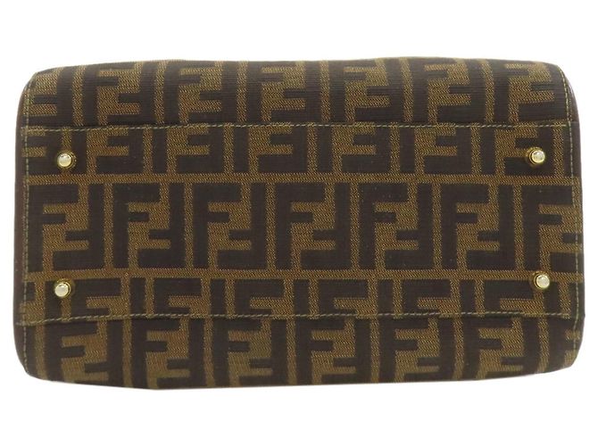 Fendi Mini Boston Handtasche mit Zucca-Muster Braun - Ansicht 4