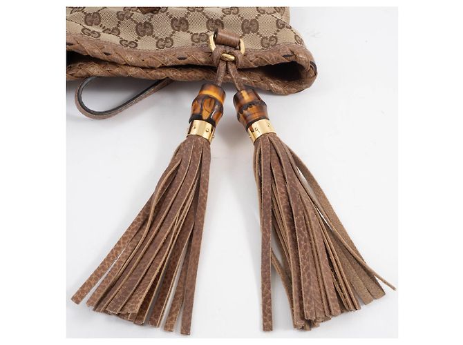 Bamboo Gucci Beiger Brauner GG Canvas Tote Bag - Ansicht 10