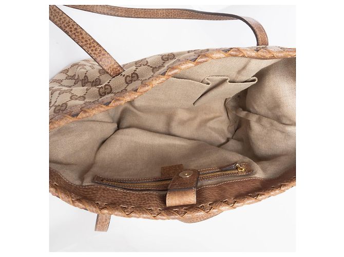 Bamboo Gucci Beiger Brauner GG Canvas Tote Bag - Ansicht 13