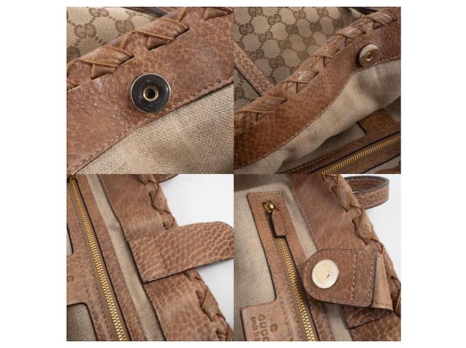 Bamboo Gucci Beiger Brauner GG Canvas Tote Bag - Ansicht 17