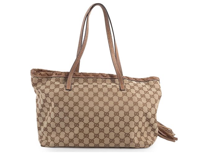 Bamboo Gucci Beiger Brauner GG Canvas Tote Bag - Ansicht 3