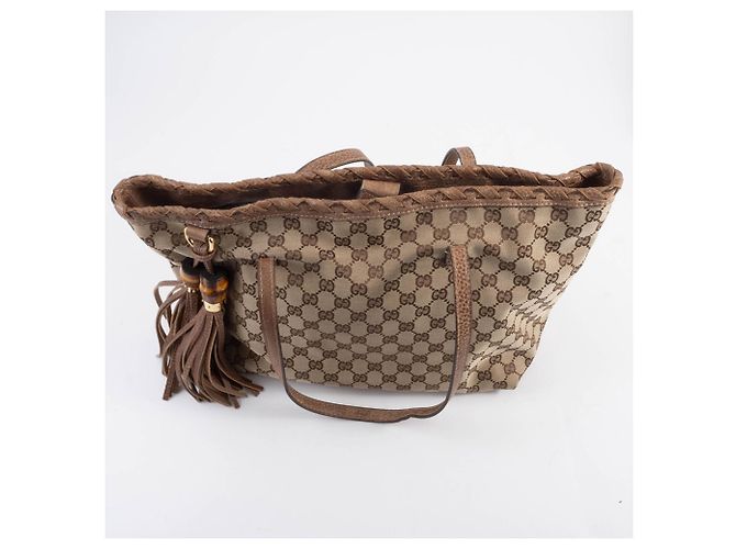Bamboo Gucci Beiger Brauner GG Canvas Tote Bag - Ansicht 6