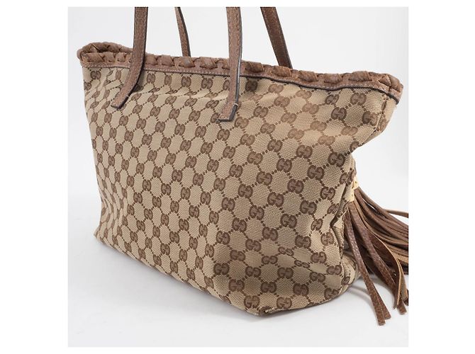 Bamboo Gucci Beiger Brauner GG Canvas Tote Bag - Ansicht 9