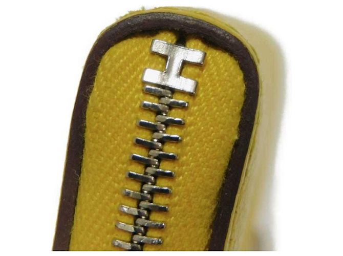 Monedero de cuero Evercalf amarillo Hermès - vista 14