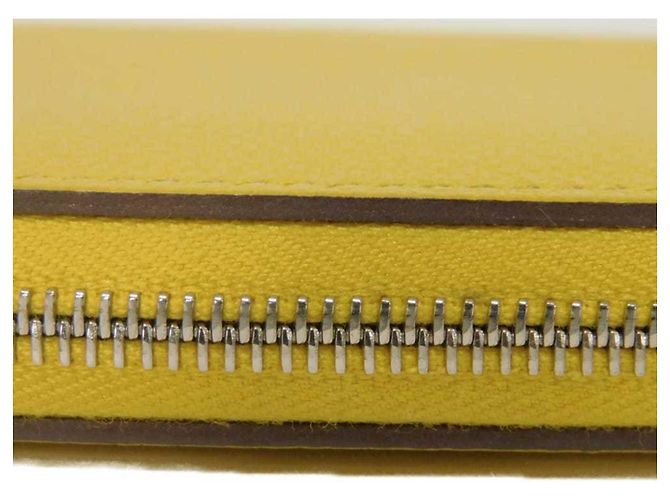 Monedero de cuero Evercalf amarillo Hermès - vista 15