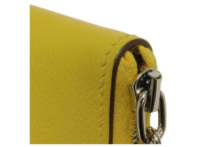 Monedero de cuero Evercalf amarillo Hermès - vista 16