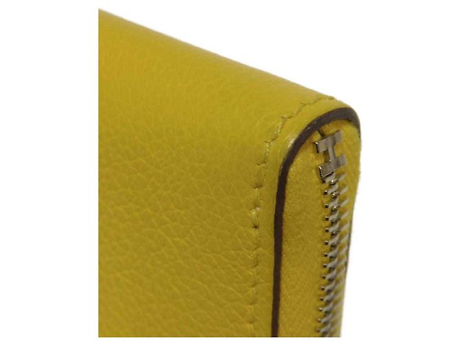 Monedero de cuero Evercalf amarillo Hermès - vista 17