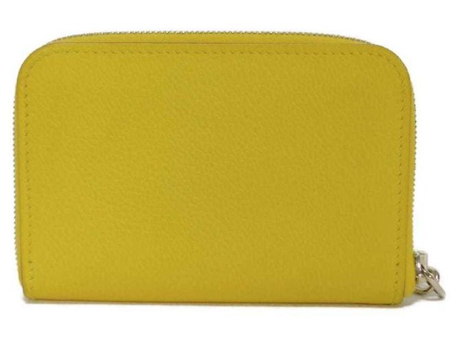 Monedero de cuero Evercalf amarillo Hermès - vista 3