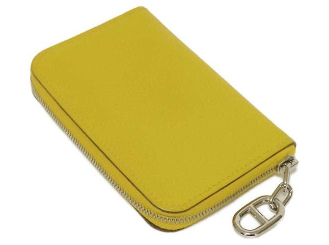 Monedero de cuero Evercalf amarillo Hermès - vista 4