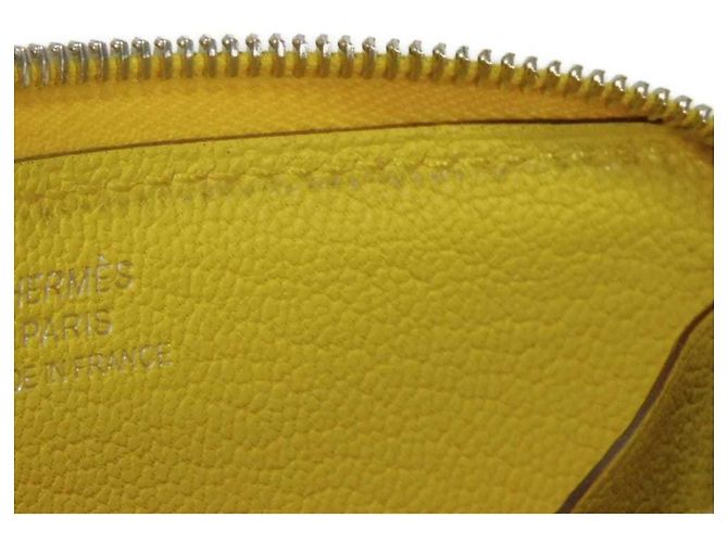 Monedero de cuero Evercalf amarillo Hermès - vista 8