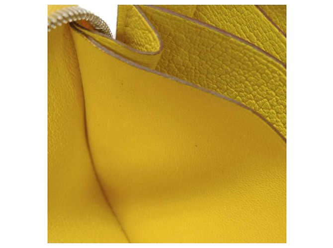 Monedero de cuero Evercalf amarillo Hermès - vista 9