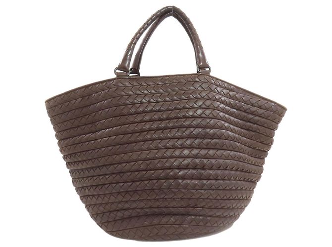 Borsa Intrecciato Bottega Veneta in pelle di vitello marrone - vista 2