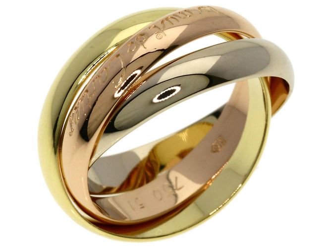 Anello Cartier Trinity in oro rosa bianco e giallo 18K - vista 2