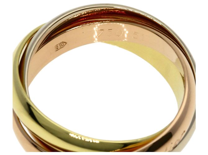 Anello Cartier Trinity in oro rosa bianco e giallo 18K - vista 3