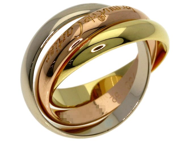Anello Trinity Cartier in oro bianco oro giallo e oro rosa - vista 2
