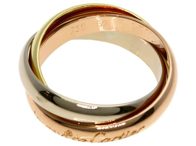Anello Trinity Cartier in oro bianco oro giallo e oro rosa - vista 3