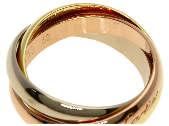Anello Trinity Cartier in oro bianco oro giallo e oro rosa - vista 4