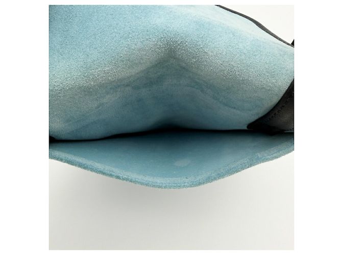 Borsa a spalla in suede blu Loewe - vista 11