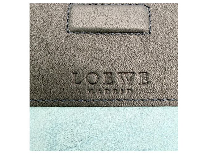 Borsa a spalla in suede blu Loewe - vista 13