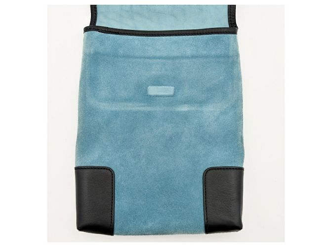 Borsa a spalla in suede blu Loewe - vista 14
