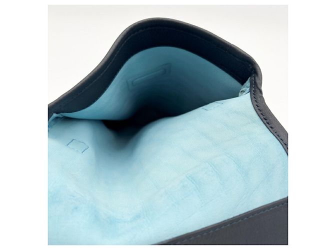 Borsa a spalla in suede blu Loewe - vista 15