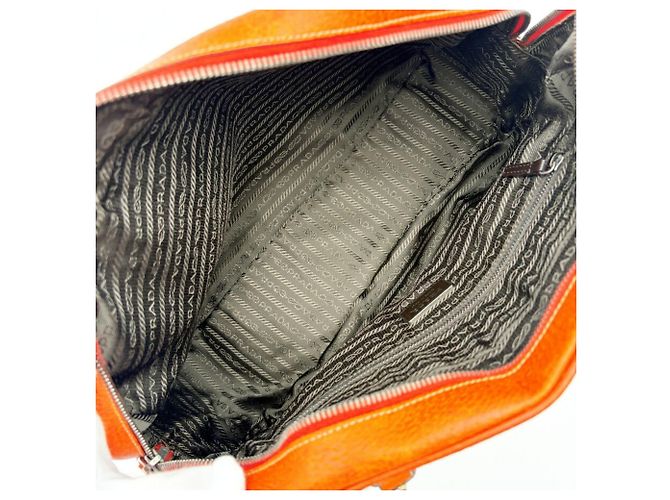 Prada Orange Leder Boston Tasche - Ansicht 19