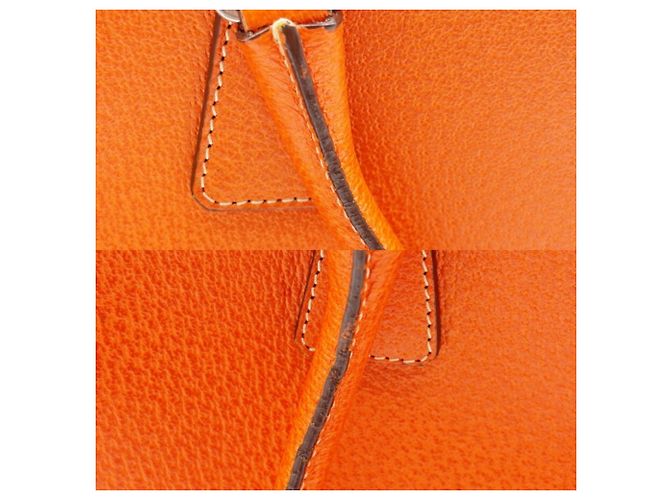 Prada Orange Leder Boston Tasche - Ansicht 21